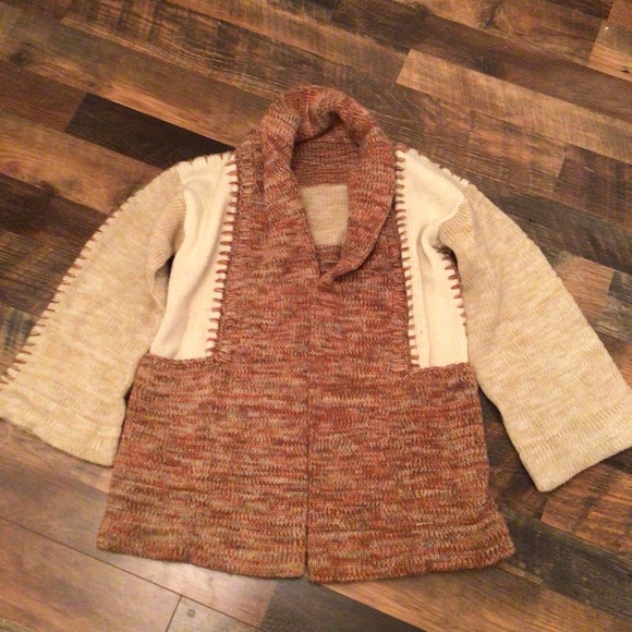 Vintage 70’s Patchwork Colorblock Hangs Open Sweater - Picture 5 of 8